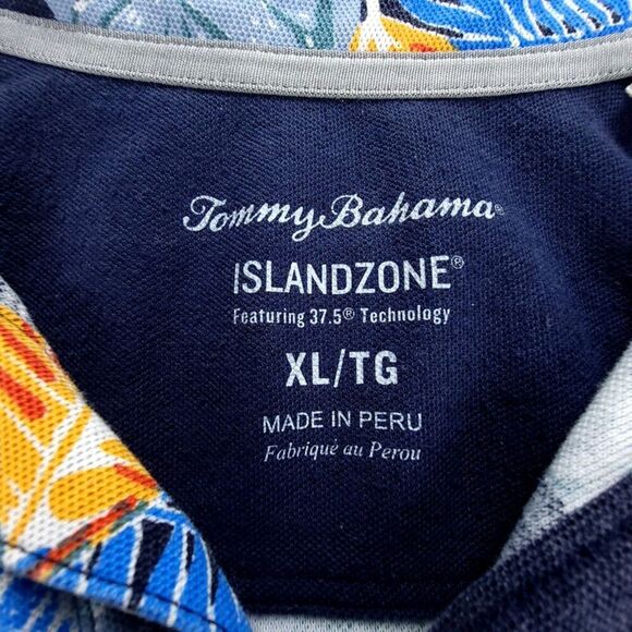 TOMMY BAHAMA Pima Cotton Short Sleeve Golf Resort Polo Men XL Tropical Print - Picture 2 of 7